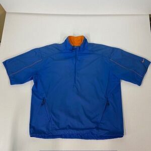 Nike Jacket Men's XL Blue Pull Over Windbreaker Golf Quarter‎ Zip Warm Up Adult